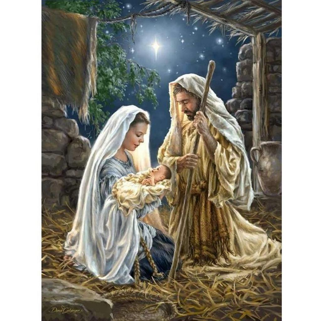 Nativity diamond painting kit, all diamonds, DIY 5D diamond art mosaic