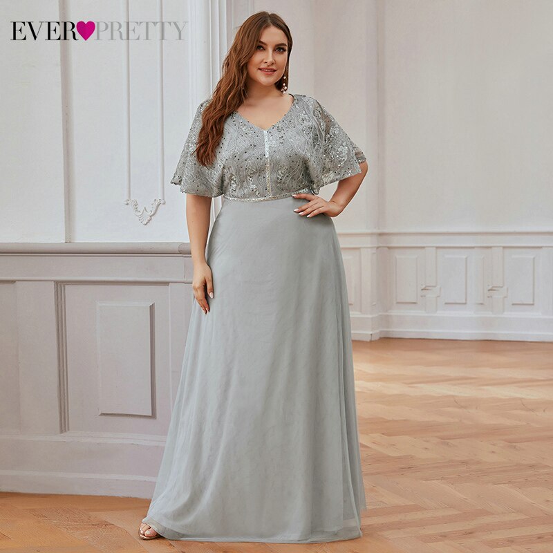 plus size gray formal dresses