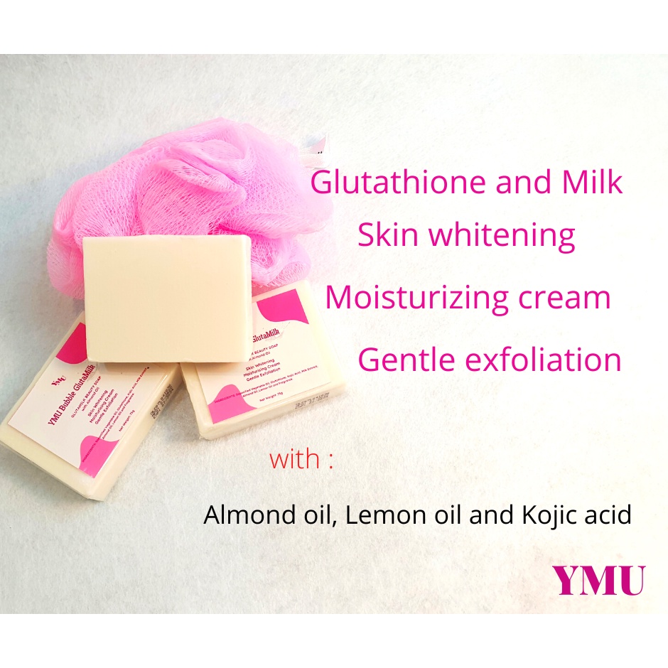 Ymu Bubble Gluta Milk Soap Glutathione And Milk Skin Whitening Moisturizing Cream Exfoliate Bar 