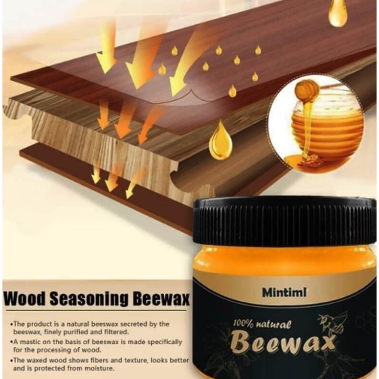 Authentic Natural Beeswax Wood Polish, Restoration and Leather Care