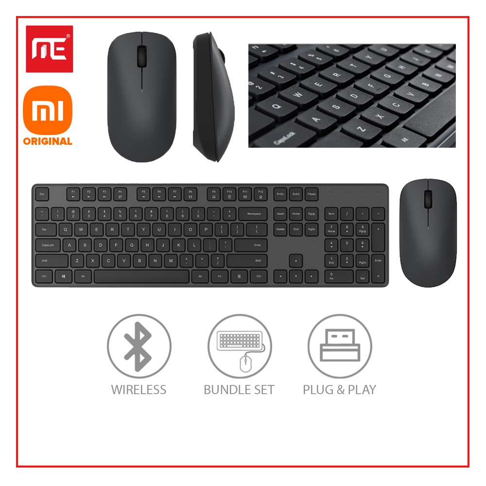 MI Original Xiaomi Wireless Keyboard Set 2.4 GHz 1000 DPI Office 104 ...