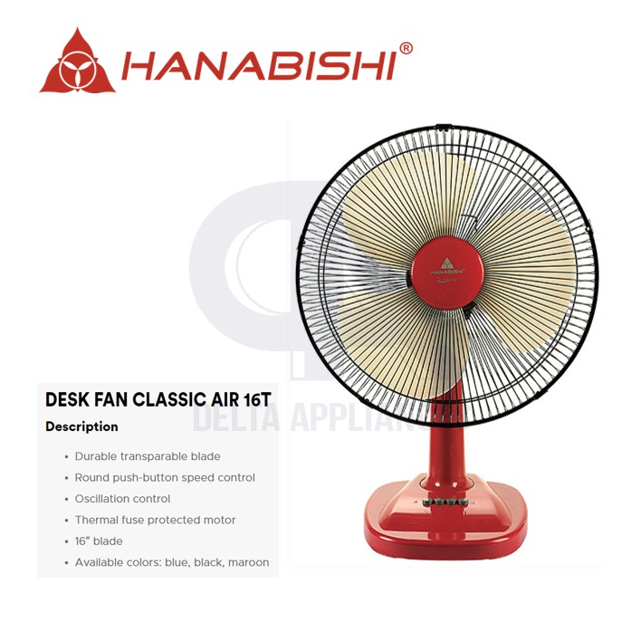 Hanabishi Desk Fan Classic Air 16T CA 16T Shopee Philippines