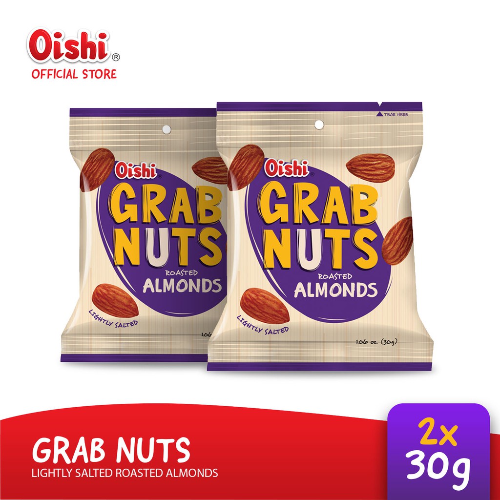 Grab Nuts Roasted Almond 30g x 2 [Healthy Snack | Lightly Salted ...