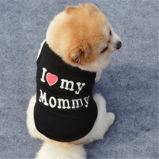 Dog Clothes Spring Summer Pet Dog Cotton Clothes Love Mom Dad Cat Costume Vest Clothing