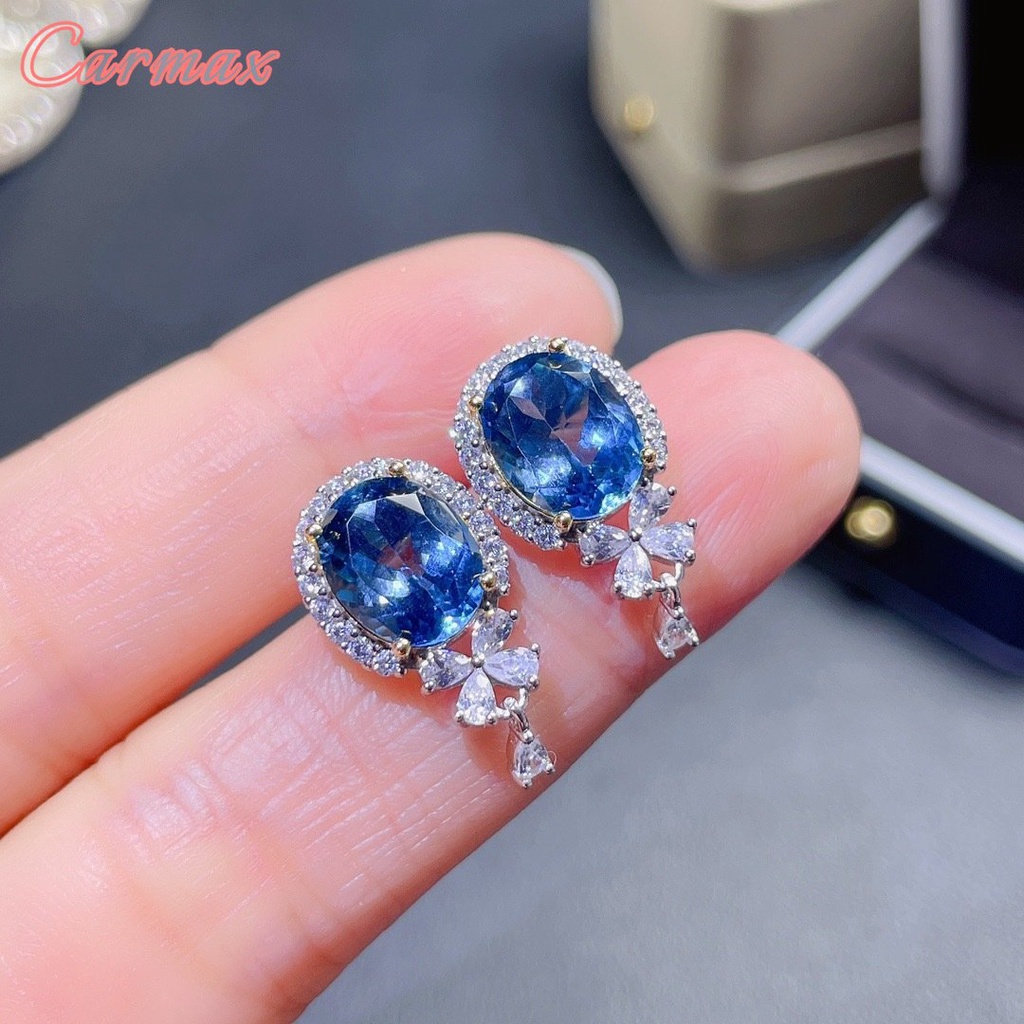 Butterfly Sapphire Earrings Elegant Blue Diamond Earrings