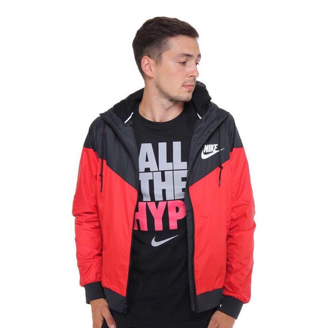 nike windbreaker red black