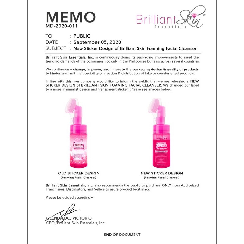 foaming facial cleanser brilliant