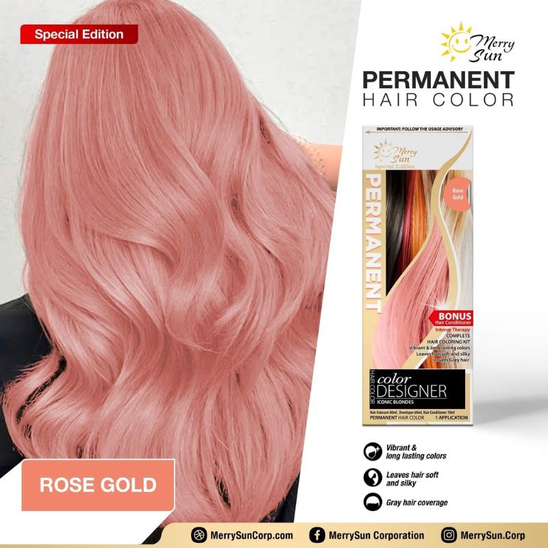 100% AUTHENTIC!!! MERRY SUN PERMANENT ROSE GOLD HAIR COLOR!!! COD!!! |  Shopee Philippines