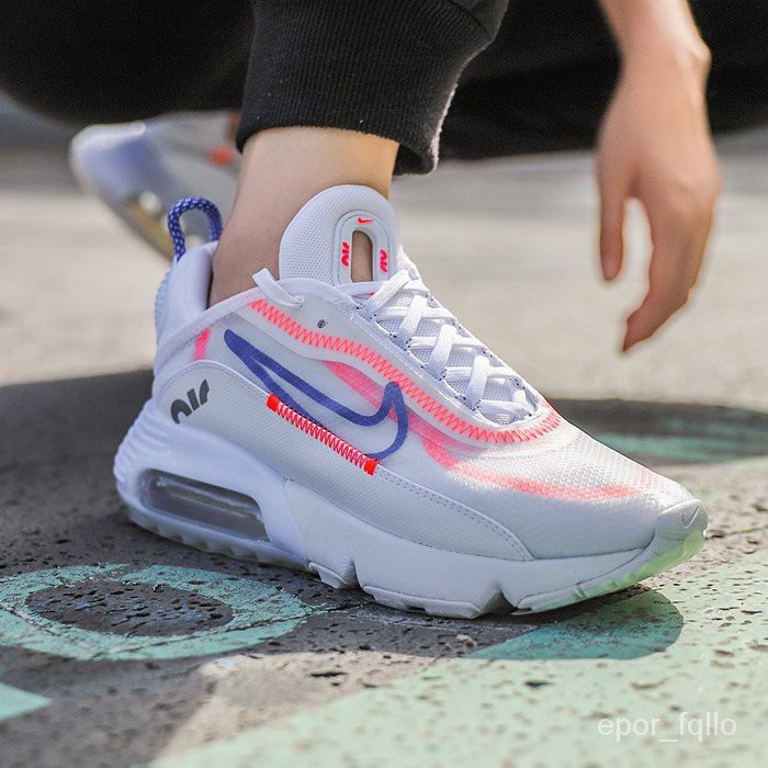 white pink and blue air max