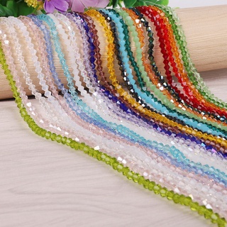 3mm 130pcs Bicone Crystal Beads Rhombus Seed Loose Beads Loose Spacer Bead for Diy Colorful Faceted Crystal Beads