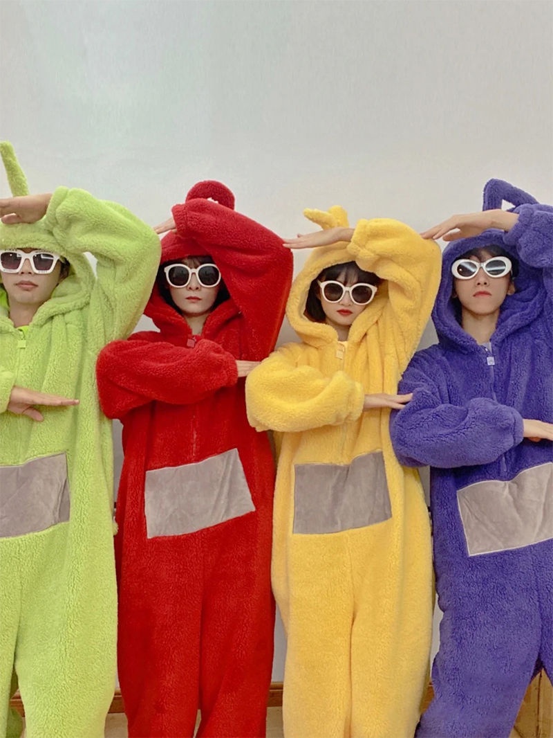 【24H SHIP】Unisex Teletubbies Cosplay Costume Disi Onesies Lala Cosplay ...