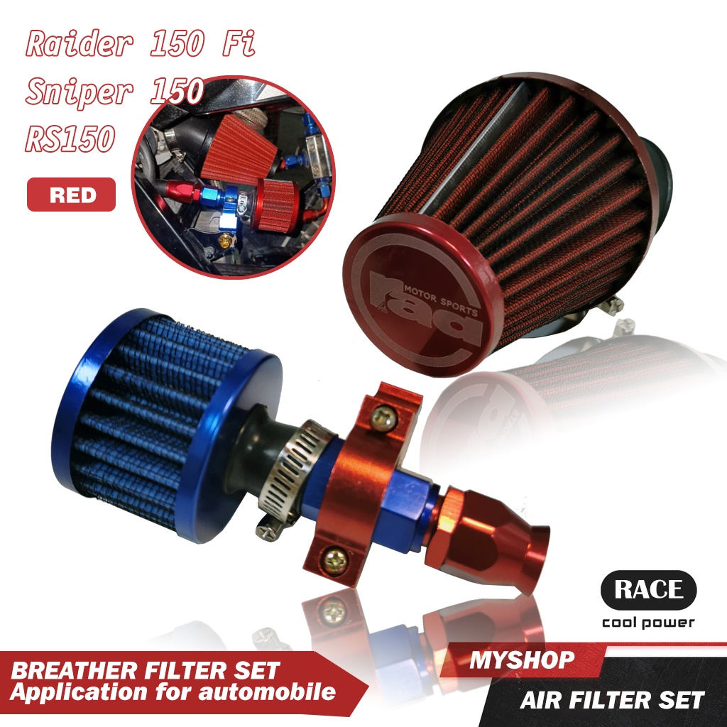 RAD Air Filter and Engine Breather Filter Set for Raider 150 Fi Sniper