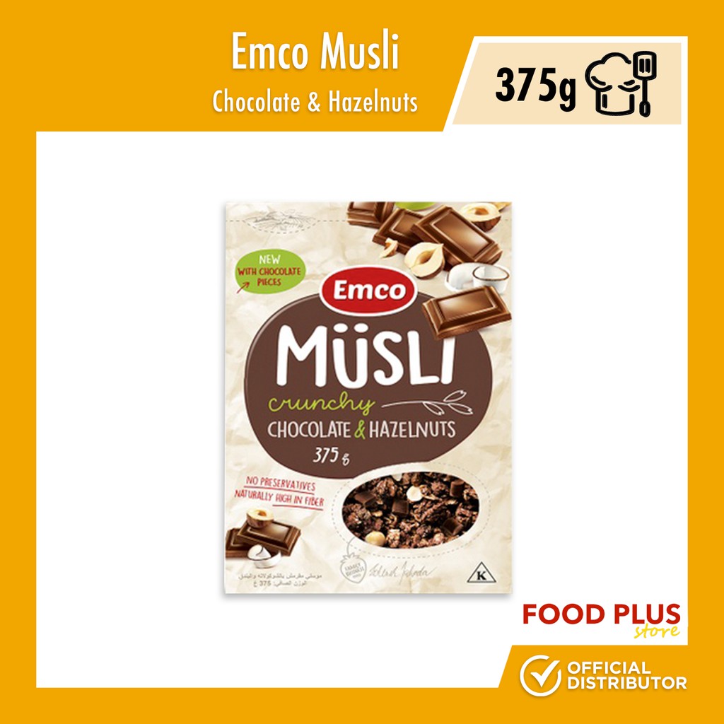 Emco Musli Crunchy Oat Cereals Chocolate and Hazelnuts (375g) Shopee