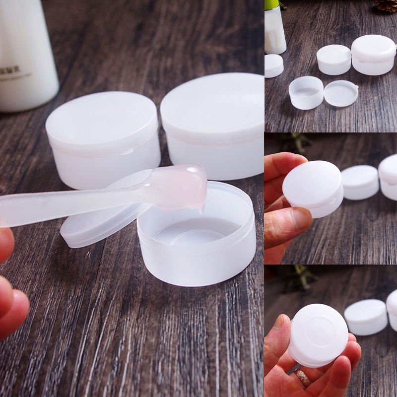 YNI 5g/10g/20g/30g/50g/100g White Plastic Cosmetic Sample Jars Pot
