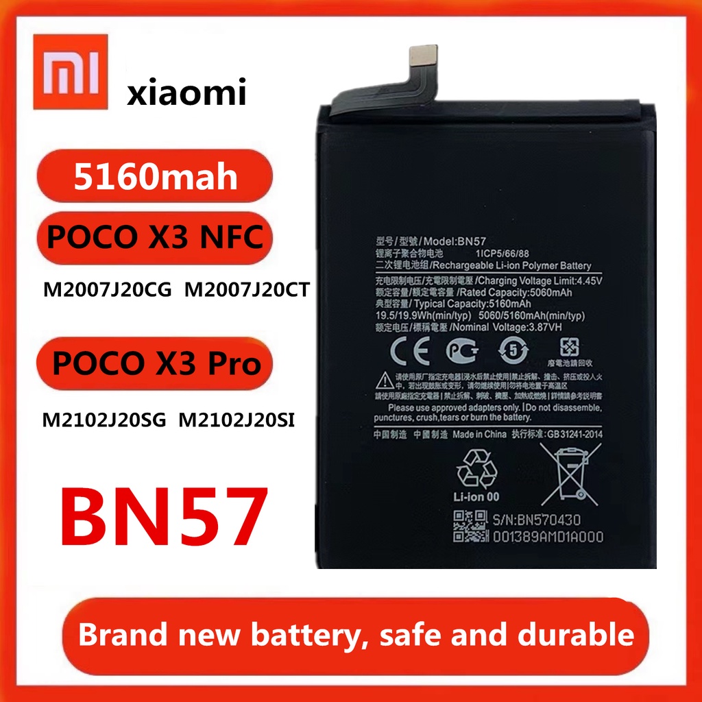 Xiao Mi Original Bn57 For Xiaomi Pocophone X3 Nfc Poco X3 Pro Original Battery Shopee Philippines 9061