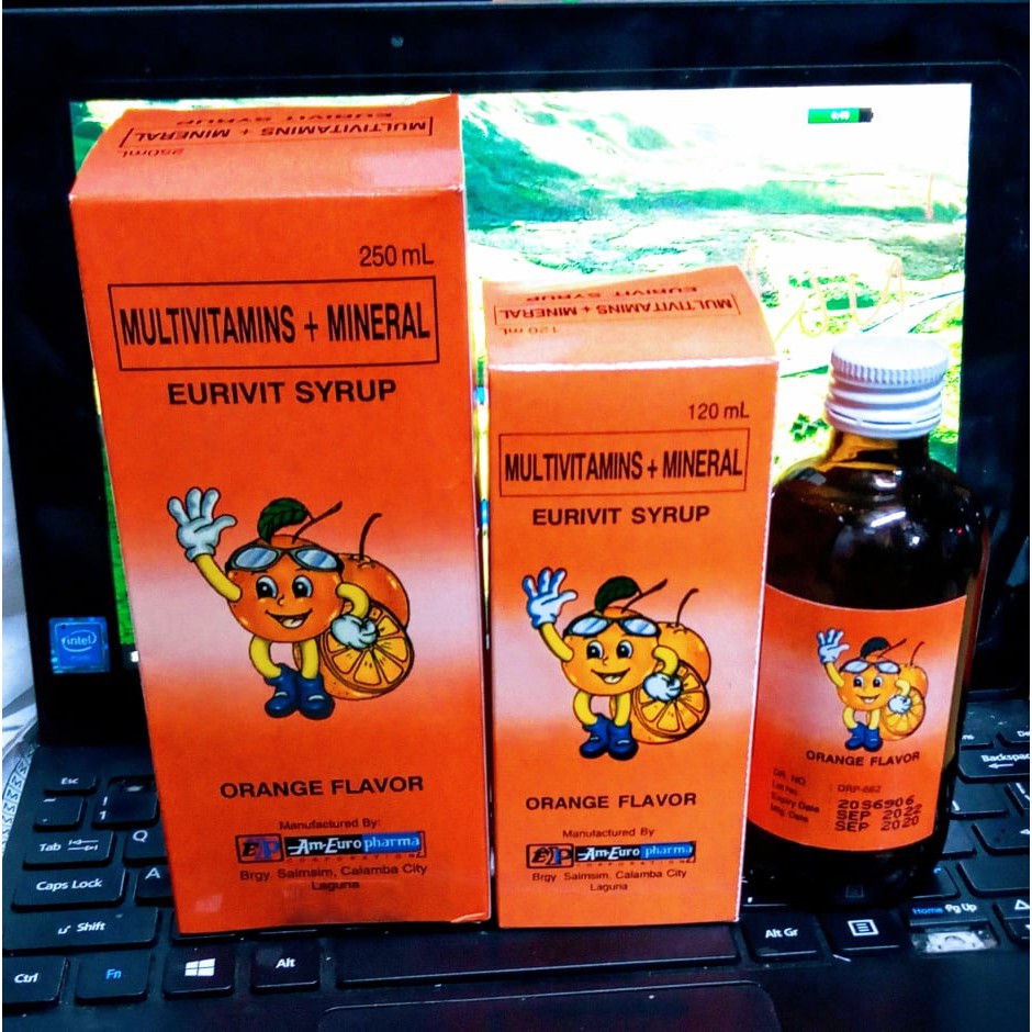 EURIVIT SYRUP MULTIVITAMINS + MINERAL 120mL & 250mL ORANGE FLAVOR