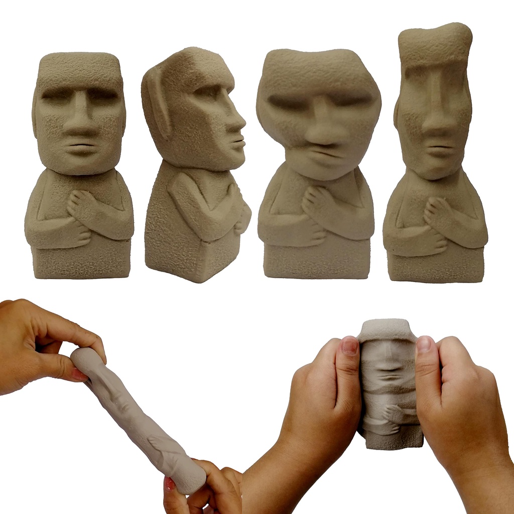 Easter Island Moai Stress Toys for Children and Adults with Funny Facial Expressions, Sensory