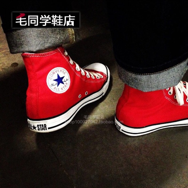 converse red high cut