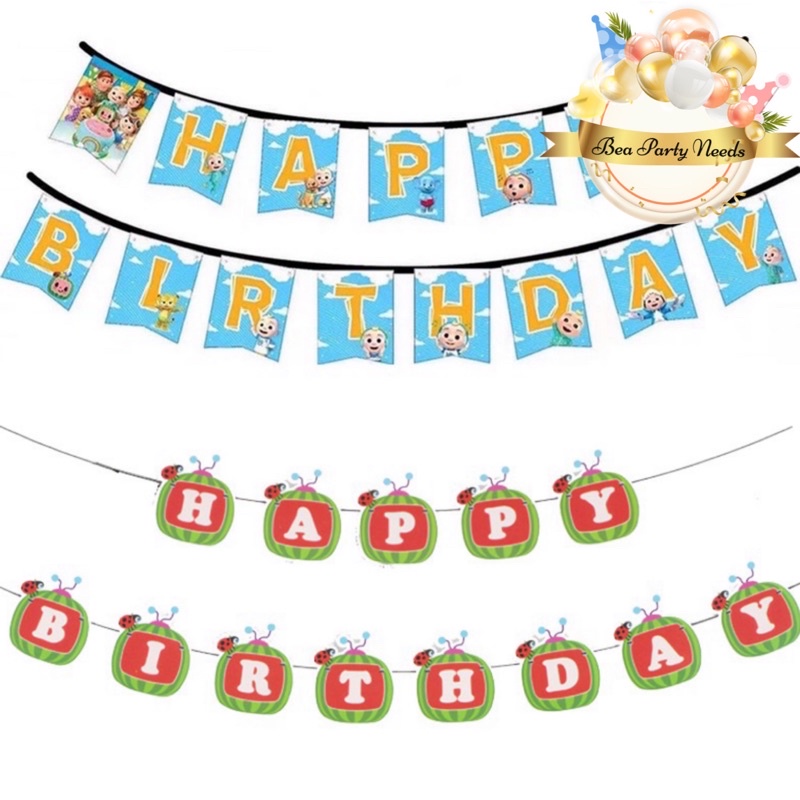 Cocomelon Happy Birthday Letter Banner for Decoration Birthday Party ...