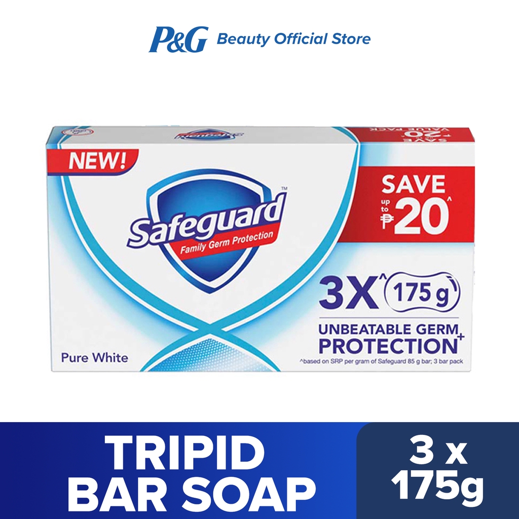 Safeguard Pure White Tripid Bar Soap (175g) Shopee Philippines