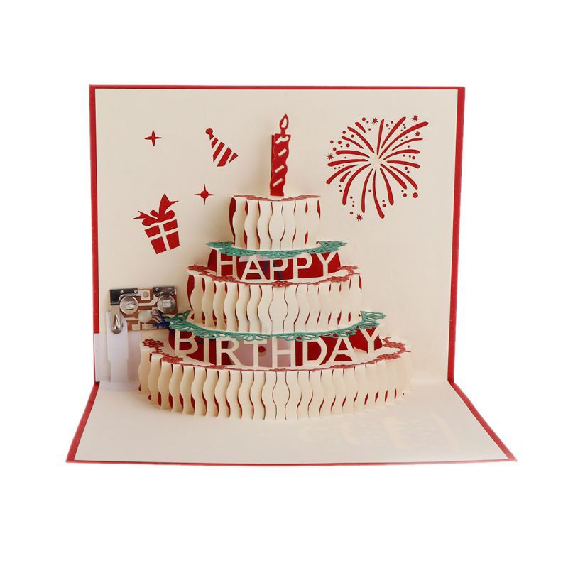 Day Decoupage Cake Card 3D Greeting Card Gift Birthday Home 