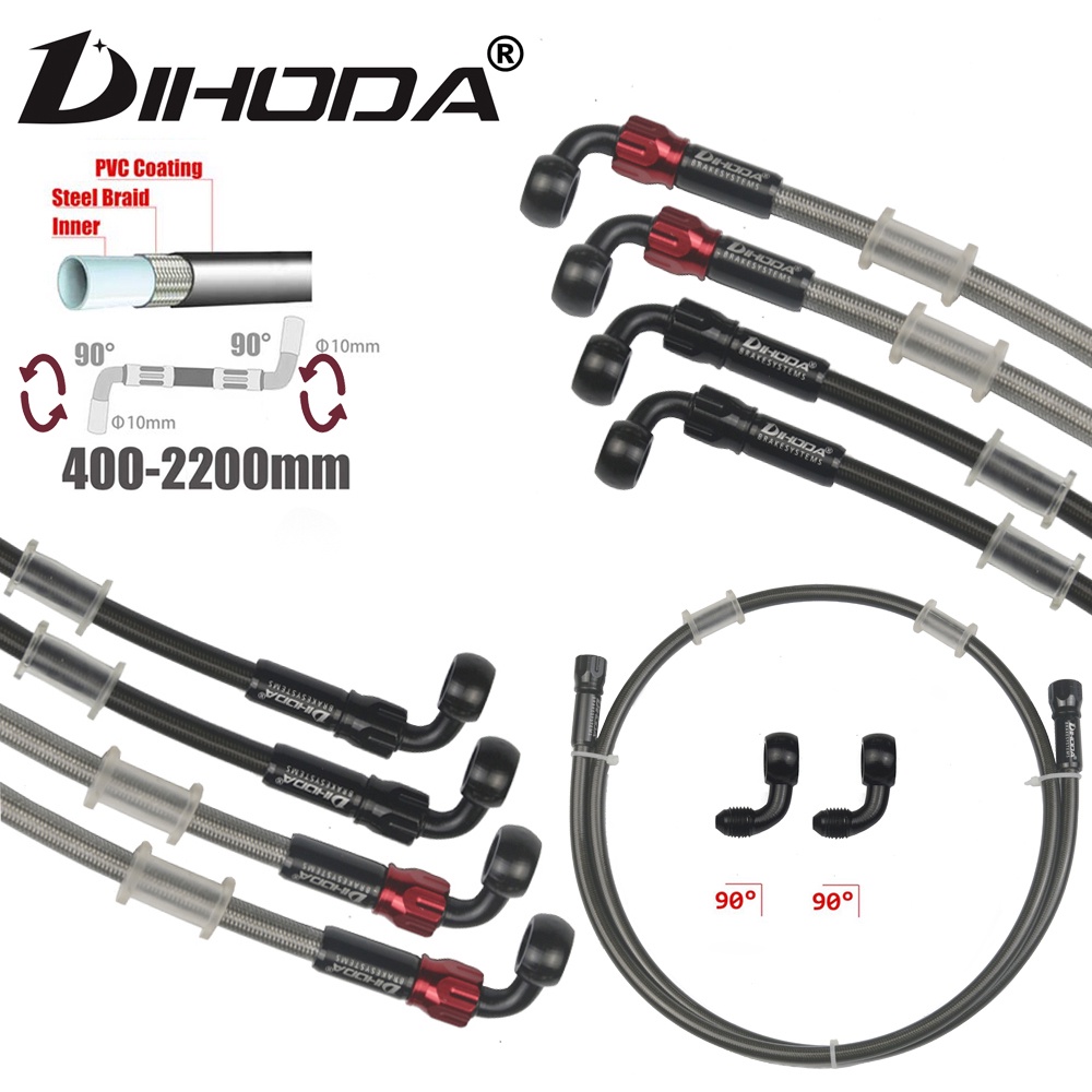 Universal 400mm 2200mm Motorcycle Hydraulic Brake Hose Line Cable 90