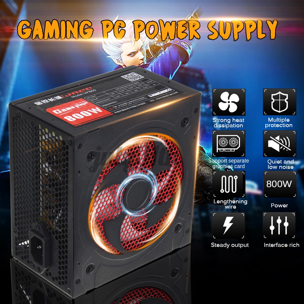 Computer Gaming Power Supply 800W PSU PFC ATX 24pin Sata For Intel AMD PC Shopee Philippines