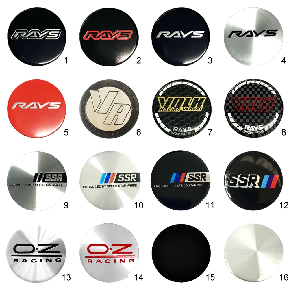 4PC 50MM CAR Wheel Center Cap Emblem Sticker for vossen rays enkei work