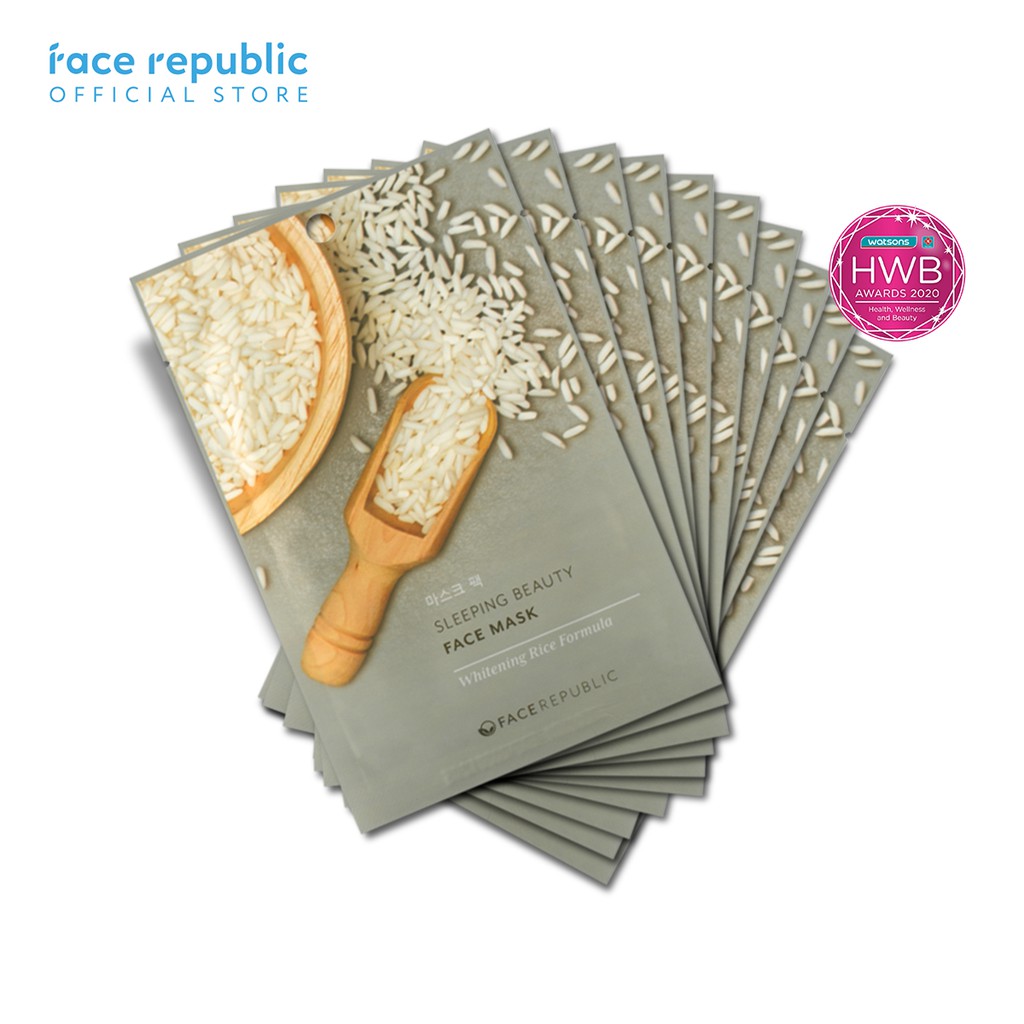 Face Republic Sleeping Beauty Face Mask Whitening Rice Formula 23g (10
