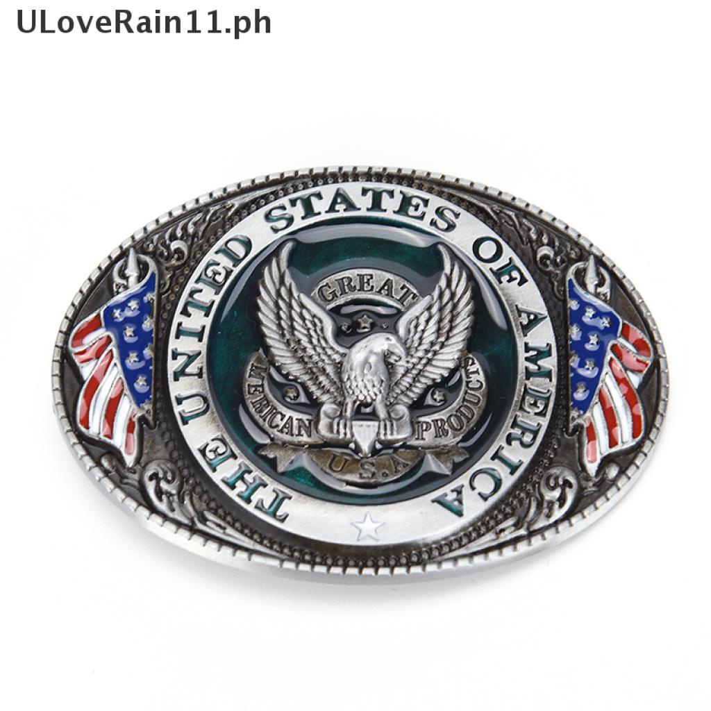 Western style U.S.A American flag eagle metal alloy fashion Men Belt Buckle DS