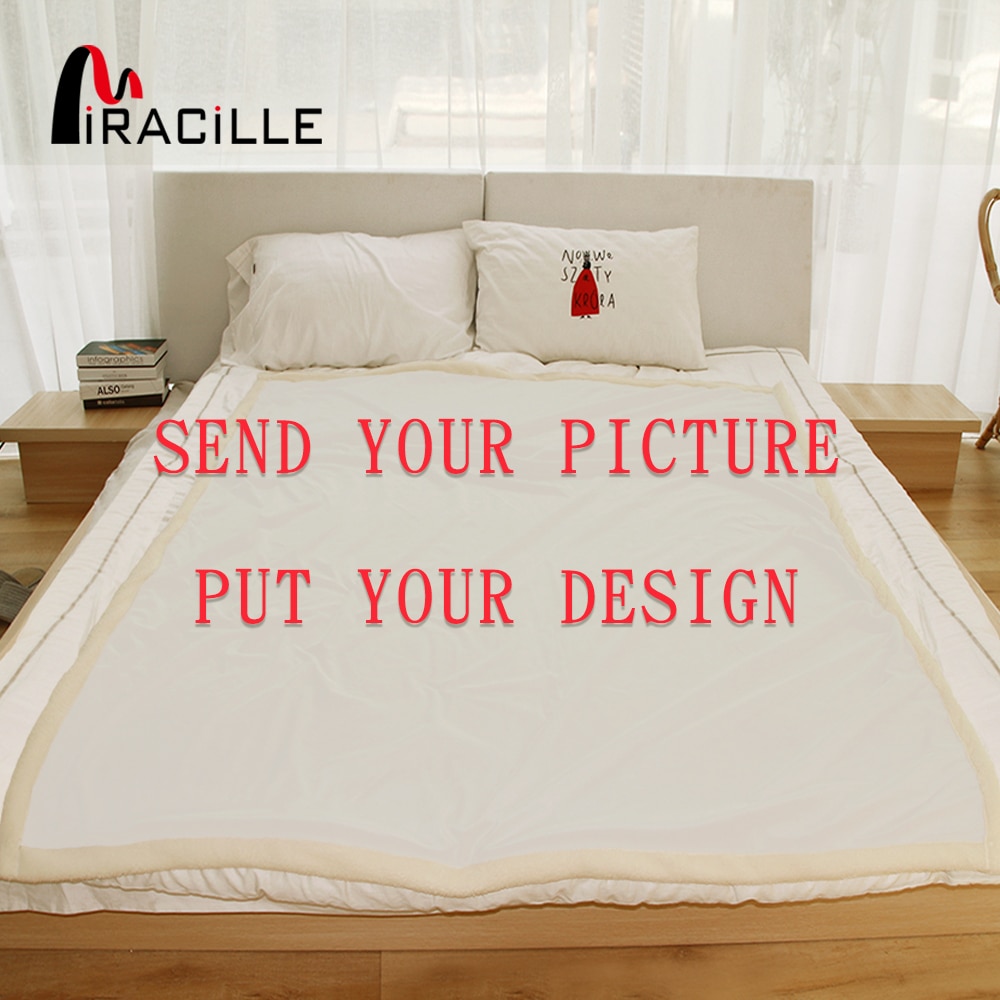 Miracille Customized Throw Blanket Plush Personalized Blankets