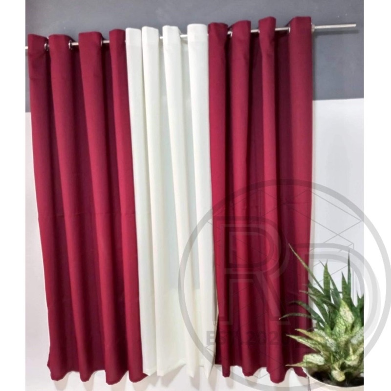 RD-PLAIN RING 3 in 1 CURTAIN 6 feet / 7 feet sold per set | Shopee ...