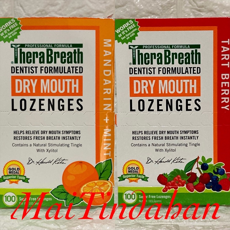 Therabreath Dry Mouth Lozenges Mandarin Mint Per 20 Or 100 Wrapped