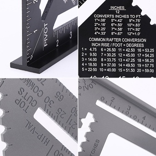 7inch/12inch Triangle Ruler Carpenter Square Speed Aluminum Alloy Ruler Square Triangle Layout 90 degree ruler Imperial Metric Measuring Ruler #8