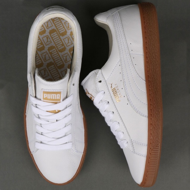 puma basket classic gum white