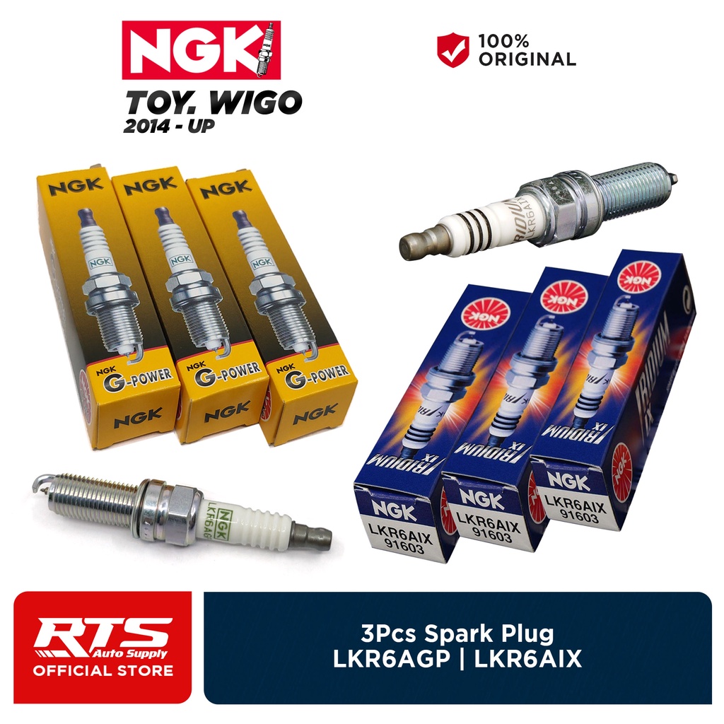 NGK Spark Plug 3Pcs for Toyota Wigo 2014 UP Platinum LKR6AGP / Iridium