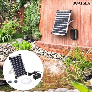 Boatsea Oxygen Pump Solar Power Wear-Resistant Solid Reusable Effective Low Noise Increasing Water Circulation Pond Aerator Oxygen Pump with Air Hose for Water Fish