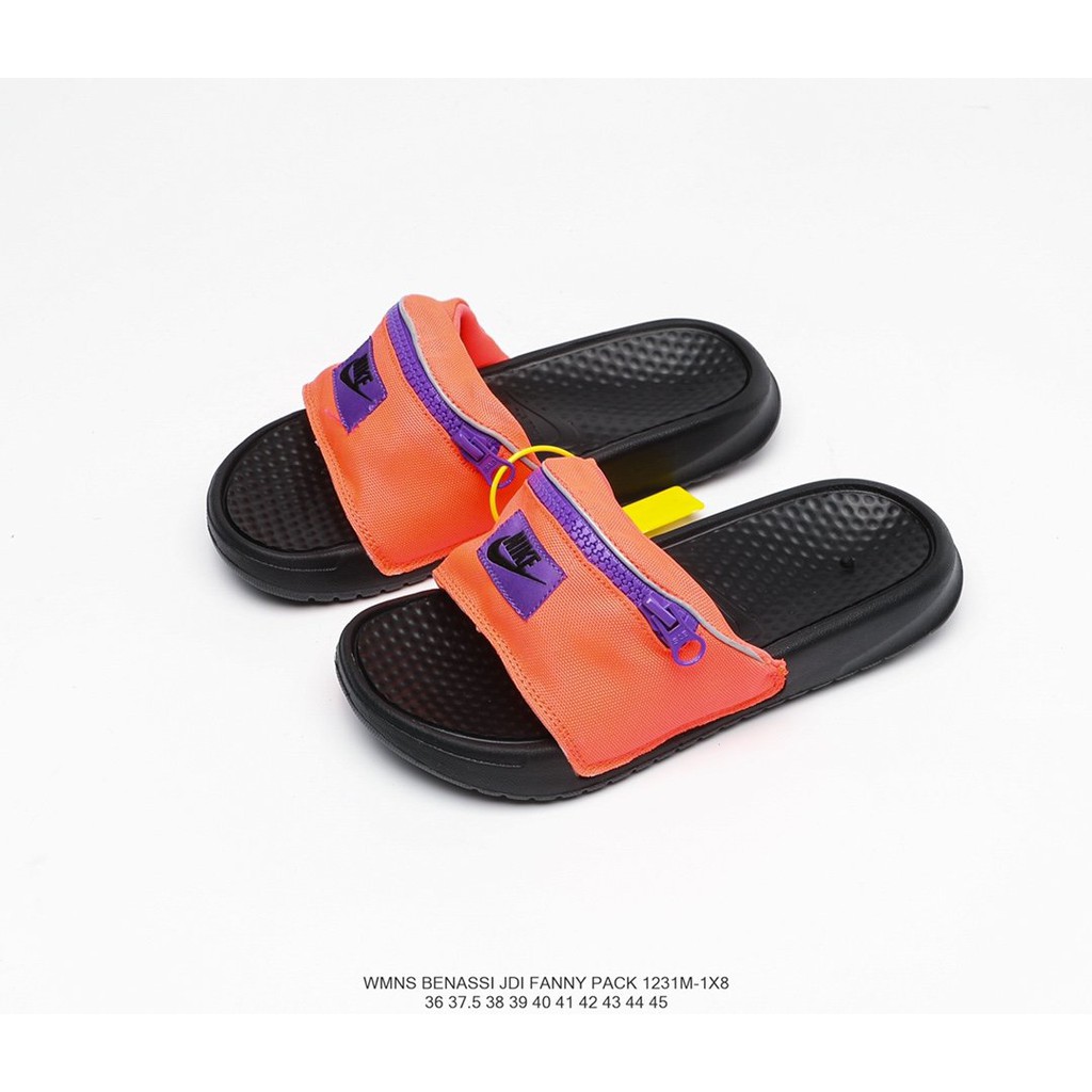 nike slides with zipper pouch