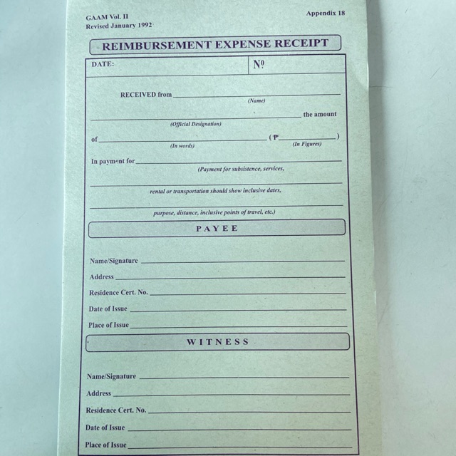 reimbursement expenses receipt rer shopee philippines