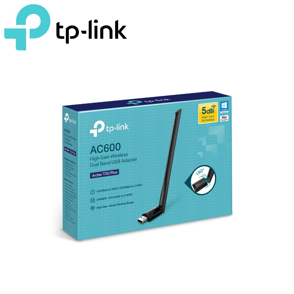 Tp Link Archer T2u Plus Ac600 High Gain Wireless Dual Band Usb Adapter Shopee Philippines