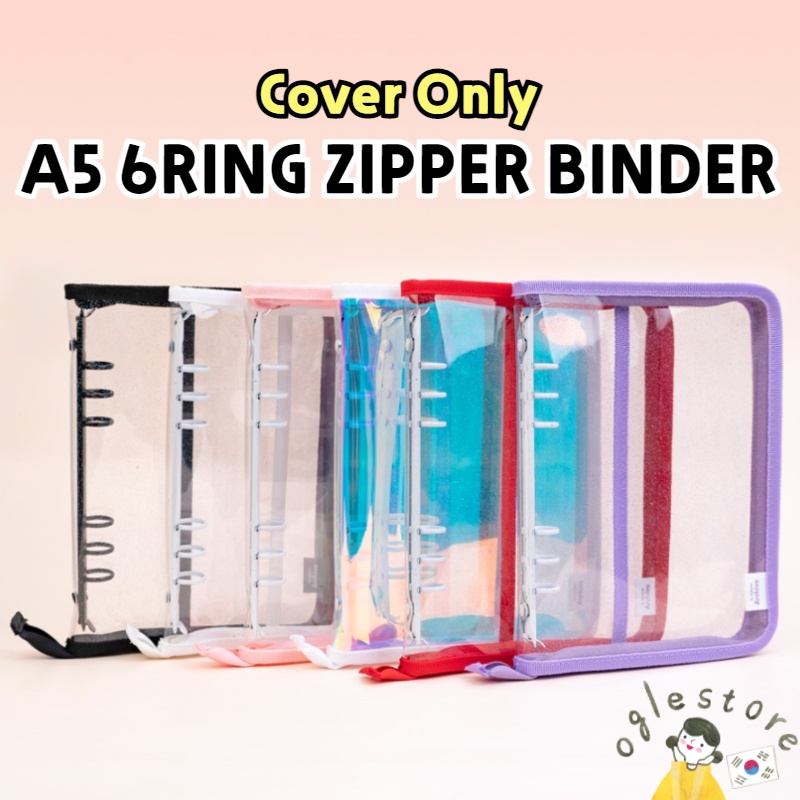 A5 Zipper Binder Cover Only A5 Binder 6Ring Binder 6Hole Binder Lucalab