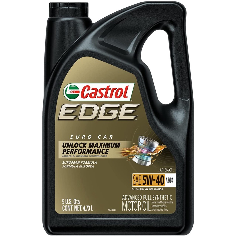 Castrol Edge 5W-40 A3/B4 Advanced Full Synthetic Motor Oil, 5 Quart Jug ...