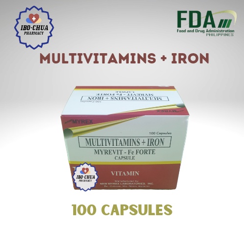 Multivitamins plus Iron (MyrevitFe Forte) 100 capsules Shopee