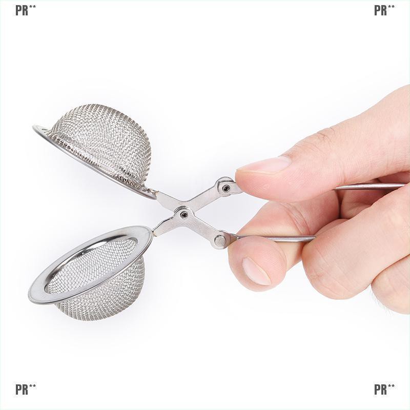 Tea Ball Infuser Stainless Steel Spoon Filter Squeeze Leaves Herb Mesh Strainer