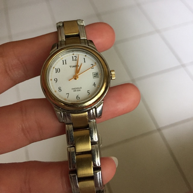 Timex Ladies Watch (gold and silver) Indiglo | Shopee Philippines
