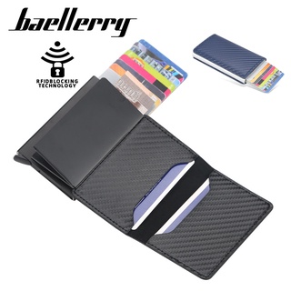 Baellerry Men's Card Holder Anti-theft Swipe Card Case Rfid Short Automatic Pop-up Card Wallet for Men #1