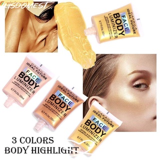 ❀WISDOMEST❀ Body Face Brighten Liquid High Gloss Gel Wheat Complexion Brighten Waterproof Shimmer Body Leg Clavicle Diamond Facial Highlighter Makeup