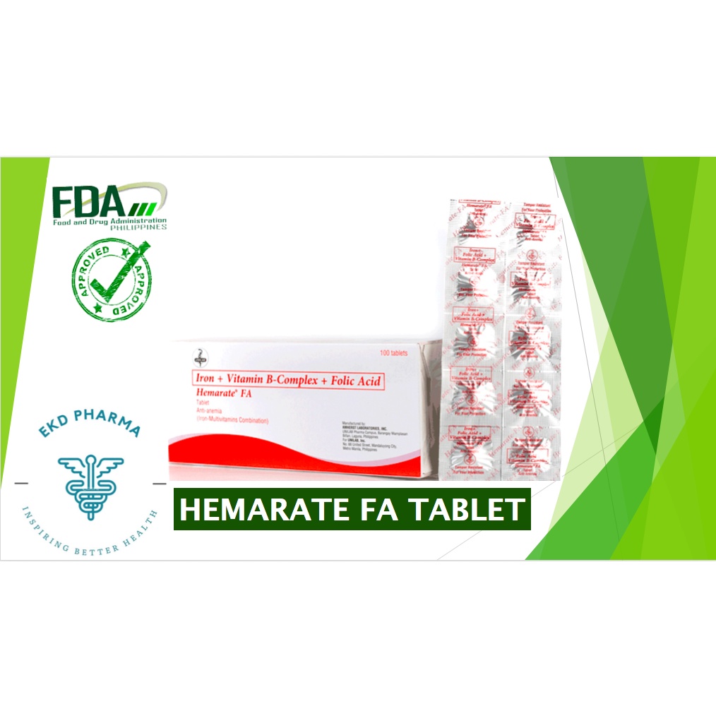 Hemarate Fa Tablet Iron + Vitamin + Folic Acid [100 tablets