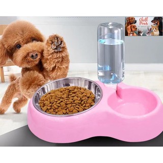 【CHILL PAWS PET】2in1 Bowl (Food bowl w/ stainless bowl & automatic water dispenser
