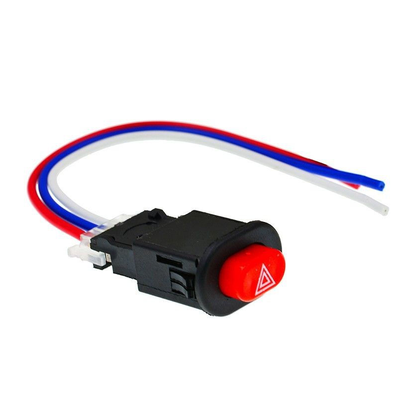Illuminated Push Button Hazard Switch Red Circular With Rubber Splash